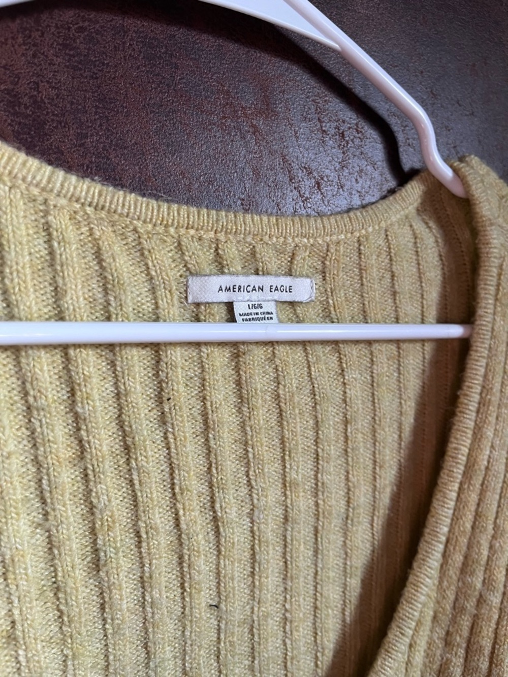 American Eagle Ribbed Button-Front Sweater - Picture 3 of 5